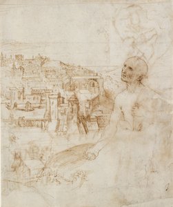 Kilátás Perugia városára, a bűnbánó Szent Jeromossal az előtérben, 1500-1504 alkotó: Perugino