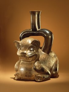 Puma edény, Chavin kultúra, ie 90 körül (kerámia) alkotó: Peruvian School