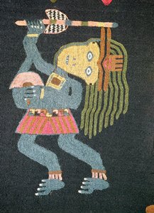 Szövött gyapjútáncos bottal, Paracas törzs (textil) (lásd még: 231826) alkotó: Peruvian School