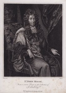 Sir John Moore, angol politikus, parlamenti képviselő és London polgármestere (metszet)