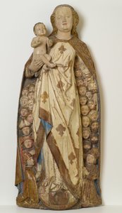 Madonna és a gyerekek menedékkérői a köpeny alatt, 1471 körül (hársfa, polikróm, arany és ezüstlevél) alkotó: Peter (attr.to) Koellin