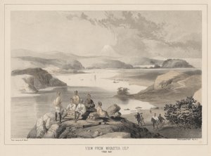 Kilátás a Webster-szigetről, Yedo Bay, litho by Sarony und Co., 1855 (chromolitho)