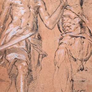 Két tanulmány egy karddal álló emberről Nagy Sándor, verso: Tanulmányok..., kb. 1601. alkotó: Peter Candid