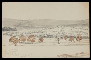 Sir Hugh Rose tábornok saugori tábora, 1858. február 6. (rajz) alkotó: Peter Charles William