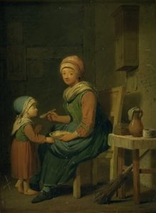 Egy farmer felesége, aki enni ad a lányának alkotó: Peter Cramer
