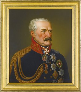 Gebhard Leberecht von Blucher, Wahlstatt herceg - Gebhard Leberecht von Bluecher wahlstatti herceg (1742-1819) portréja, Stroehling, Eduard (1768-1826), - Olaj, réz, 36,5x31,5 - Magángyűjtemény alkotó: Peter Eduard Stroehling