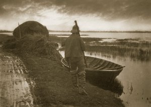 Marsh Man a Schoof-cuccok vágására készül, 1886 körül