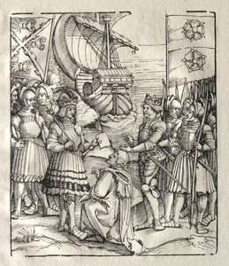 Maximilian békét köt VII. Henrikkel. alkotó: Peter Flötner