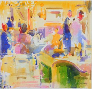 Reggeli a The Carlyle-ban, New Yorkban alkotó: Peter Graham (Contemporary)