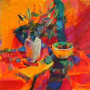 Liliomok a vörös földön, 2012 alkotó: Peter Graham (Contemporary)