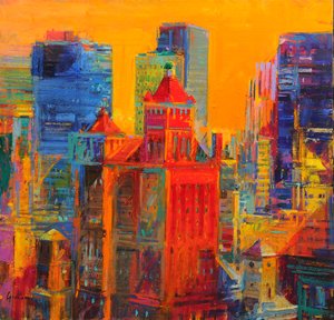 Midtown Manhattan a Waldorfból alkotó: Peter Graham (Contemporary)