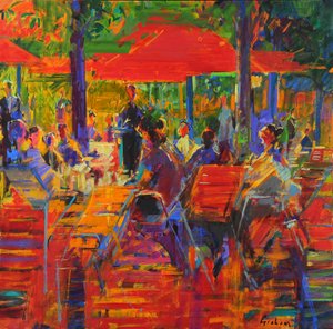 Jardin de Paris (olaj, vászon) alkotó: Peter Graham