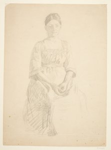 A művész felesége modellként ül Mrs. Thora Karl Madsen portréjához a Faaborgi Múzeum felavatása (1910-11) című festményhez. alkotó: Peter Hansen