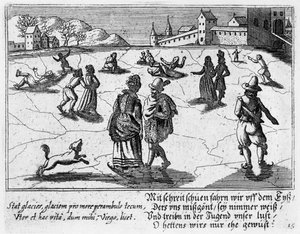 Korcsolyázó párok, 1650 körül alkotó: Peter I Rollos