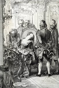 Caroline Mathilde (Caroline-Mathilde) dán királynő (1751-1775) 1772-es házasságon kívüli kalandját követően kénytelen volt aláírni a válási okmányokat (Caroline Matilda dán királynő 1772 áprilisában házasságtörés miatt írta alá a válási papírokat) Pen dra 