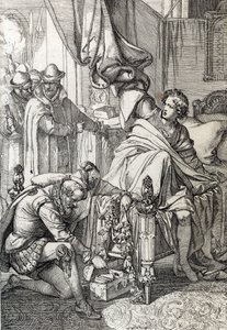 Ausztriai Károly (1545-1568) (Don Carlos) – a spanyol II. Fülöp fia – letartóztatása 1568-ban apja emberei által (Carlos, asztúriai herceg legidősebb fia és II. Fülöp spanyol király örököse, akit bebörtönöztek). apa 1568 elején) Tollrajz d