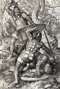 II. Sváb Erneszt (1010-1030) halála a németországi konstanzi eve elleni csatában (II. Ernest sváb herceg halála Konstanzban, Németország alkotó: Peter Johann Nepomuck Geiger