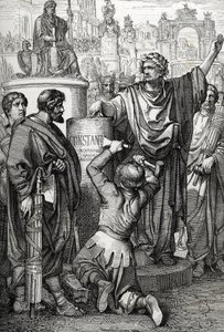 Konstantinápoly alapítása Nagy Konstantin császár által, aki a birodalmi fővárost Bizáncba helyezte át, amelyet Konstantinápolyra keresztelt alkotó: Peter Johann Nepomuck Geiger