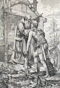 A fiatal Odoacre (kb. 433-493) Severin áldását kapta, Apotre de Norique, kb. 470 (Odoacer találkozik Noricum Severinus szerzetessel, aki megtudja, hogy egy napon híres lesz alkotó: Peter Johann Nepomuck Geiger