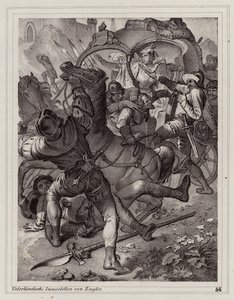 Támadás Eleonóra császárné kísérete ellen alkotó: Peter Johann Nepomuk Geiger