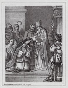 Cirill és Metód, bizánci keresztény misszionáriusok, 9. század (metszet) alkotó: Peter Johann Nepomuk Geiger