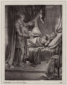 Valeria látomása Szent Flóriánról (metszet) alkotó: Peter Johann Nepomuk Geiger