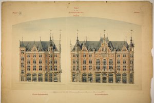 Rathskeller új épület, Halle (Saale), Szász-Anhalt, Németország, Elevations