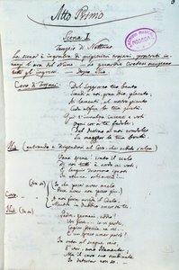„Atto Primo”, Lichtenthal Mozart „Idomeneo, Re di Creta” című művének librettójának első oldala alkotó: Peter Lichtenthal