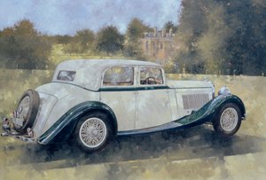 The Green and White Bentley at Althorp (olaj, vászon)