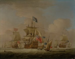 Brit Men-of-War and a Sloop alkotó: Peter Monamy