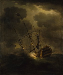 A HMS "Victory" elvesztése, 1744. október 4. alkotó: Peter Monamy