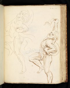 Két tanulmány Laocoonról, az egyikben a kígyókat drapériává alakították át (grafit, toll és barna tinta fektetett papíron) alkotó: Peter Paul (after) Rubens