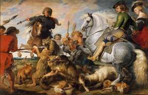 Farkas- és rókavadászat, 1616 körül (olaj, vászon) alkotó: Peter Paul (and studio) Rubens