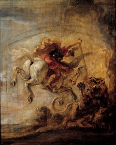 Bellerophon felmászik Pegase-ra lándzsáján keresztül Pierre Paul (Pierre-Paul) Rubens (vagy Peter Paul vagy Petrus Paulus) festménye (1577-1640) alkotó: Peter Paul Rubens