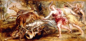 Diana és a nimfái vadászat – egy modell, alkotó: Peter Paul Rubens