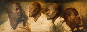 Négy tanulmány a férfi fejről, 1617-1620 körül alkotó: Peter Paul Rubens