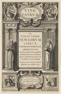 Heribert Rosweyde "Az atyák élete" című művének frontképe, Theodor Galle metszet alkotó: Peter Paul Rubens