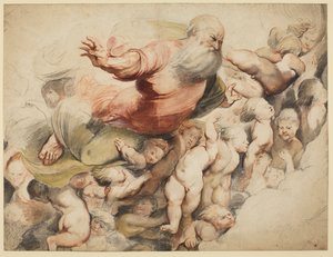 Angyalok által támogatott Atyaisten, Pordenone után, 1600-03 alkotó: Peter Paul Rubens