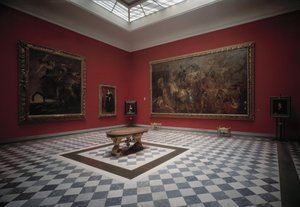 IV. Henriket az Ivry-i csatában és IV. Henrik diadalételejét bemutató múzeum terme, Rubens alkotó: Peter Paul Rubens