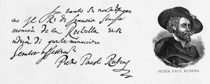 Rubens kézírása és aláírása egy olasz nyelvű levélből az angol haditengerészet vereségéről La Rochelle ostrománál, Antwerpenből, 1627. december 30-án alkotó: Peter Paul Rubens