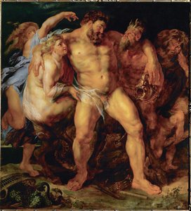 Herkules részegen, egy nimfa és egy szatír vezetésével, 1612-14 körül (festmény tölgyfára) alkotó: Peter Paul Rubens
