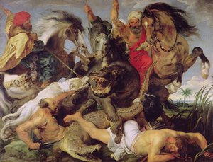 Víziló- és krokodilvadászat, 1615-1616 körül (a részletekért lásd: 170972) alkotó: Peter Paul Rubens