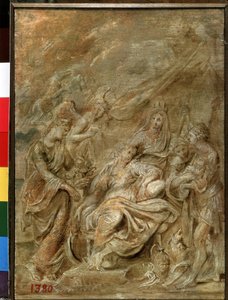 XIII. Lajos Dauphin születése (1601-1643) (XIII. Lajos Dauphin születése). Peter Paul (Pierre-Paul) Rubens (vagy Peter Paul vagy Petrus Paulus) festménye (1577-1640). Olaj, fa, 33,6 x 24 cm alkotó: Peter Paul Rubens