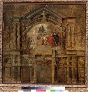 The Apotheosis of the Infanta Isabella of Spain (1566-1633) (The apotheosis of the infanta Isabella). Peter Paul (Pierre-Paul) Rubens (vagy Peter Paul vagy Petrus Paulus) festménye (1577-1640). Olaj, fa, 69 x 70 cm alkotó: Peter Paul Rubens