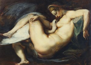 Leda és a hattyú (olaj a panelen) alkotó: Peter Paul Rubens