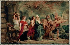Lót és családja elhagyja Szodomát alkotó: Peter Paul Rubens
