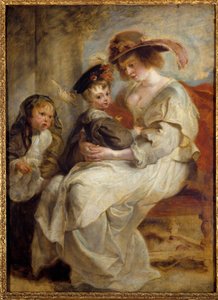 Helene Fourment (1614-1673), a festő második feleségének portréja a pár két gyermekével Pierre Paul (Pierre-Paul) Rubens (vagy Peter Paul vagy Petrus Paulus) festménye (1577-1640) 1634 V. 1,15x0,85 m alkotó: Peter Paul Rubens