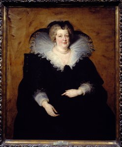 Maria De Medici (Marie de Medicis) (1573-1642), francia királynő, IV. Henrik felesége portréja. Pierre Paul (Pierre-Paul) Rubens (vagy Peter Paul vagy Petrus Paulus) festménye (1577-1640). 1622 V. 1,3x1,08 m Madrid, Musee du Prado alkotó: Peter Paul Rubens