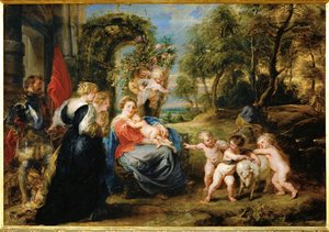 Pihenés az egyiptomi menekülésen, 1632-35 körül (festmény, fa) alkotó: Peter Paul Rubens