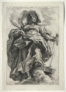 Szent Katalin a felhőkben alkotó: Peter Paul Rubens